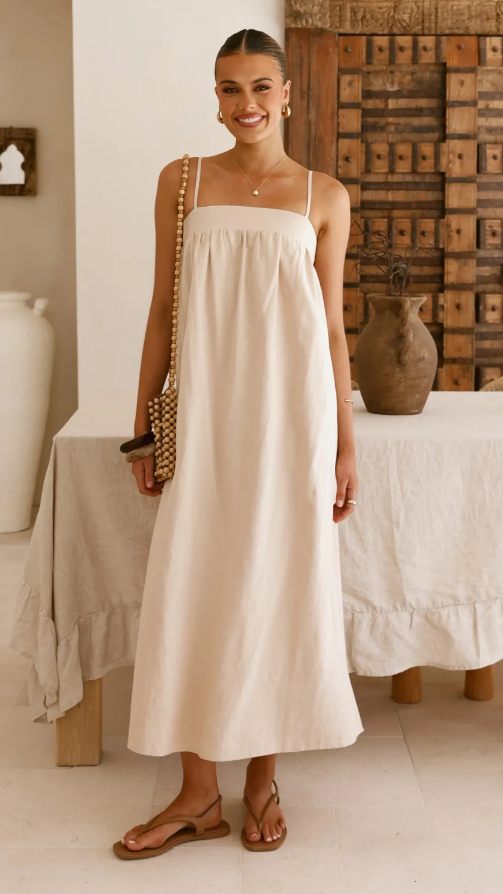 Gracia Maxi Dress - Beige