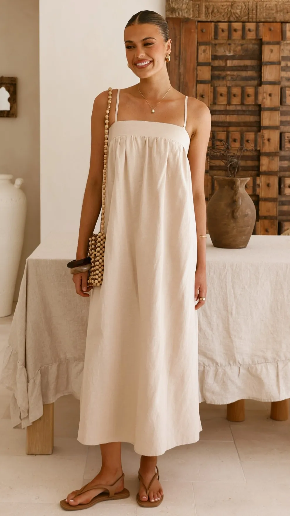 Gracia Maxi Dress - Beige