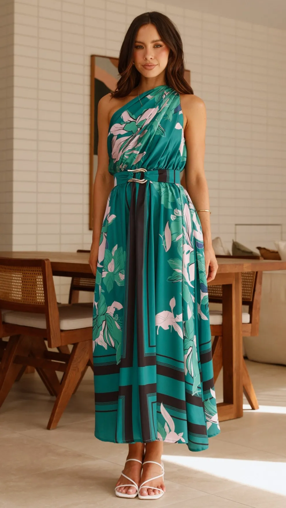 Hadas Maxi Dress - Green Print