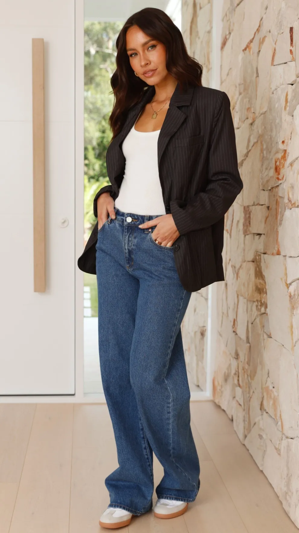 Hadrian Blazer - Charcoal Pinstripe