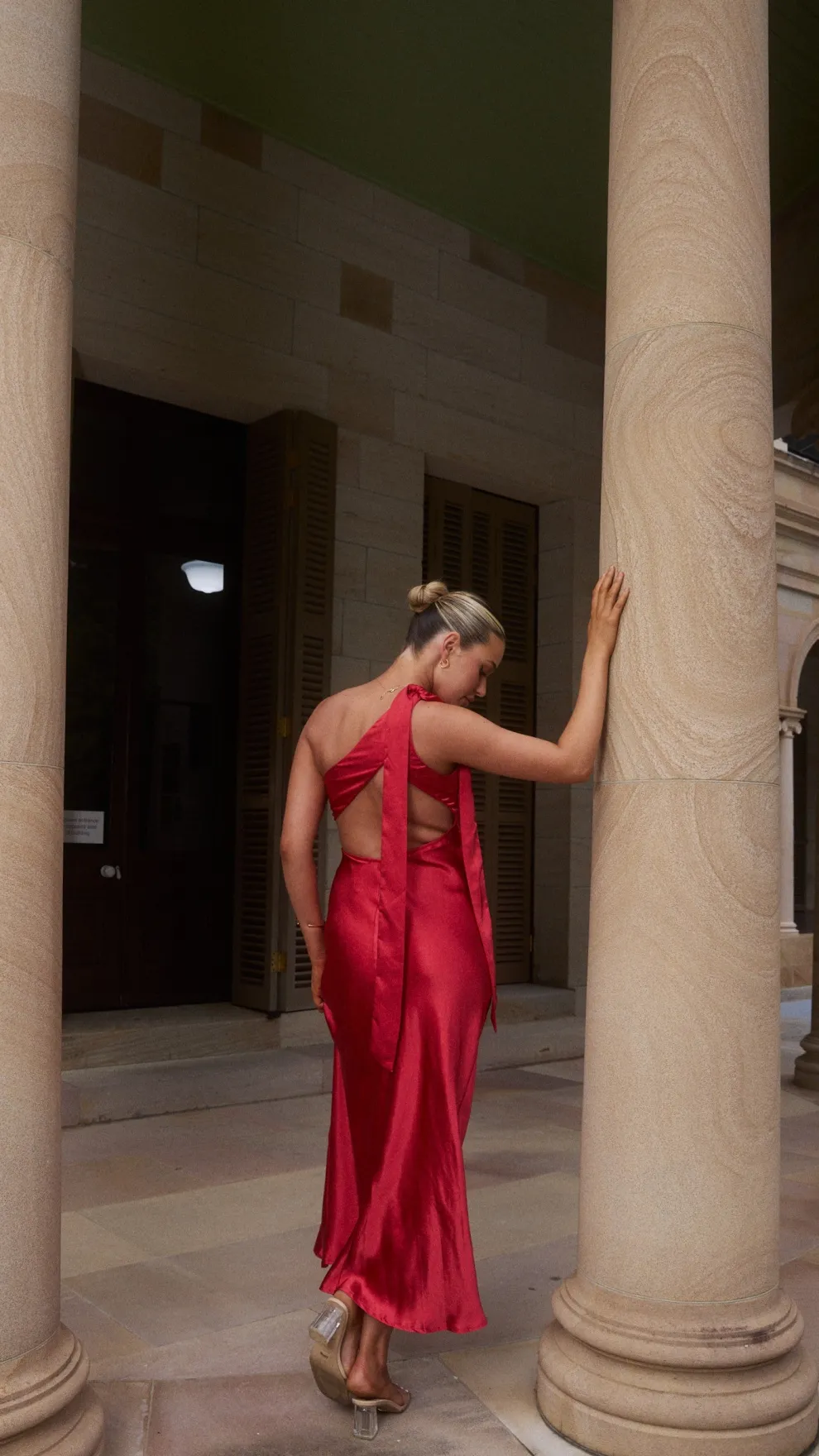 Halle One Shoulder Maxi Dress - Red