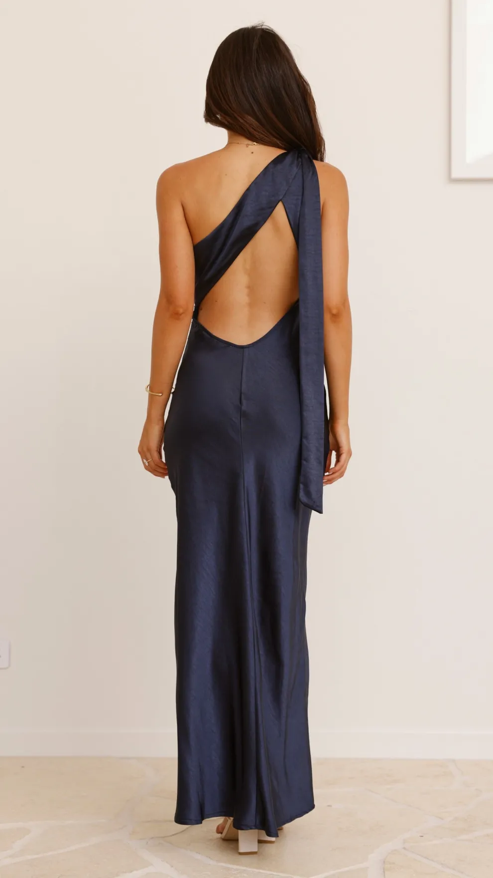 Halle One Shoulder Maxi Dress - Navy
