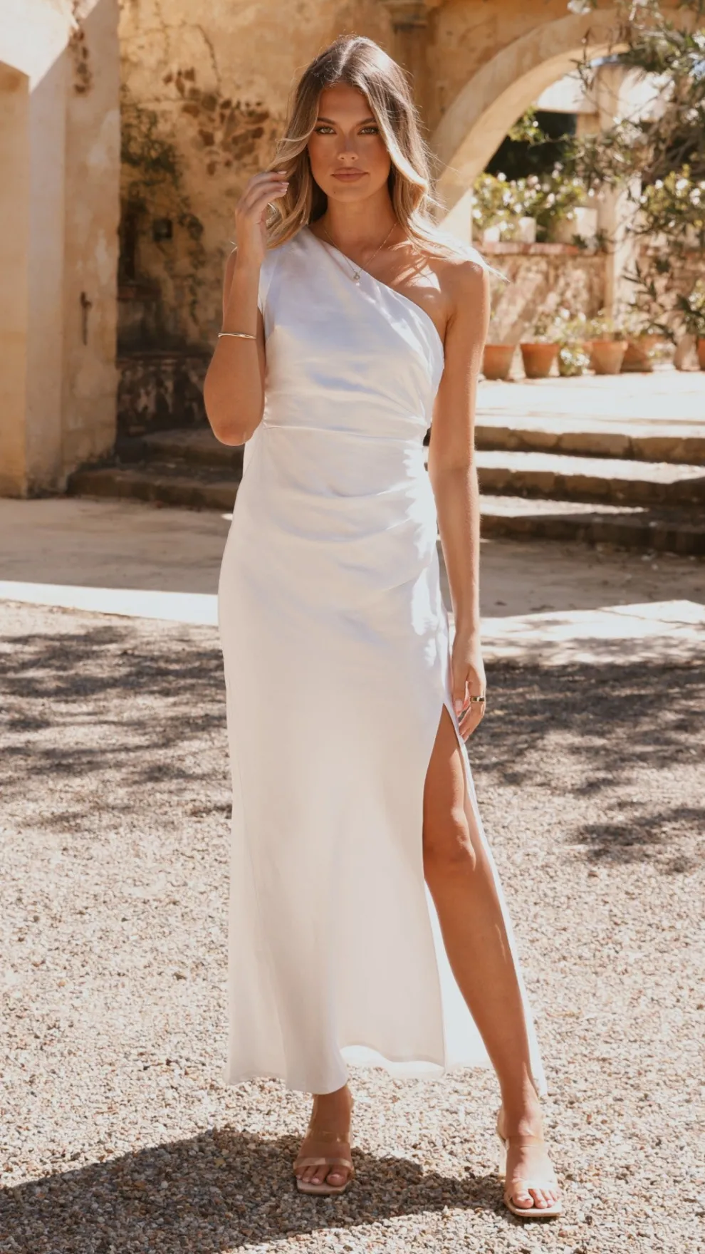 Halle One Shoulder Maxi Dress - Ivory