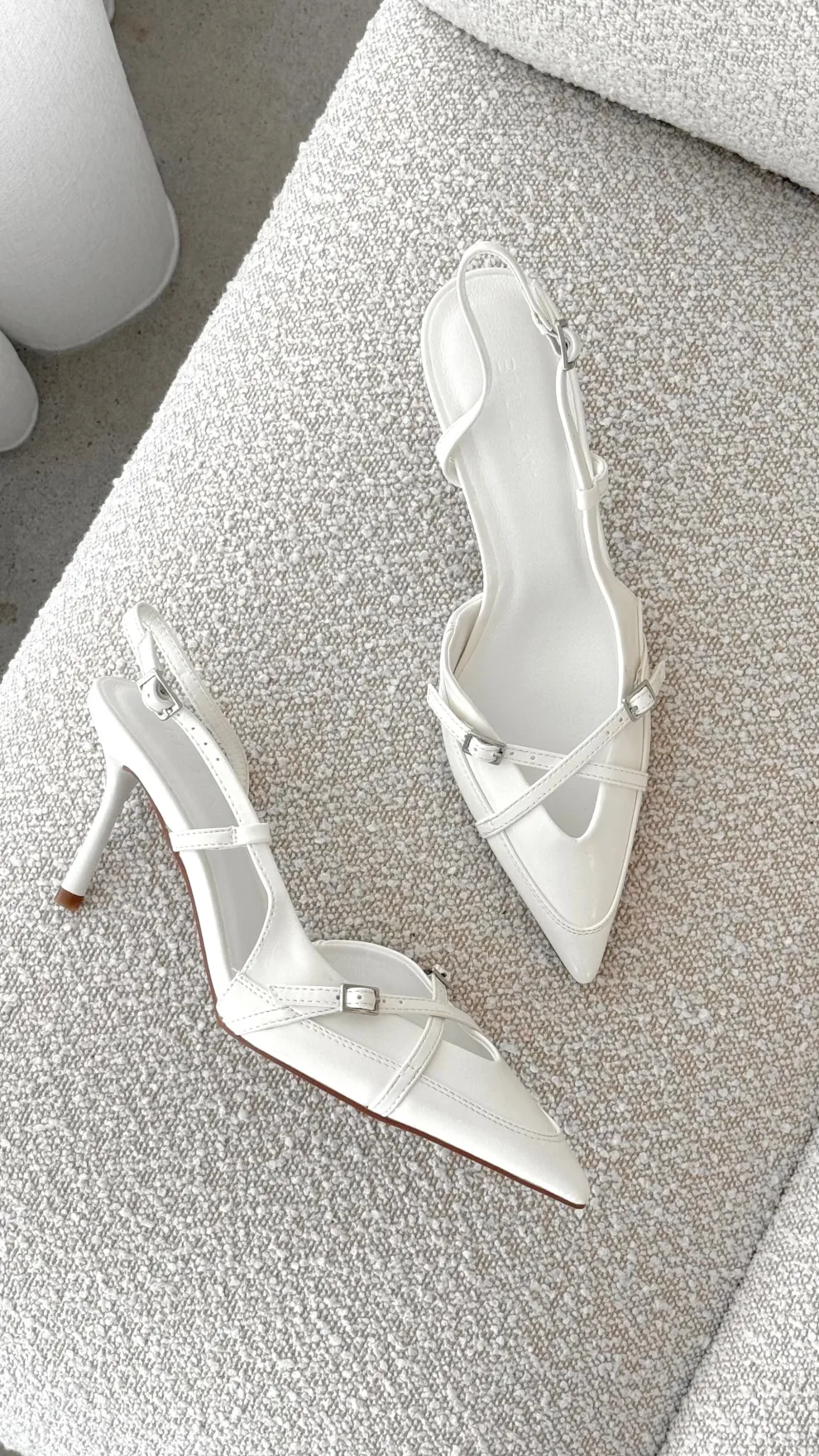 Huxly Heel - White Shine