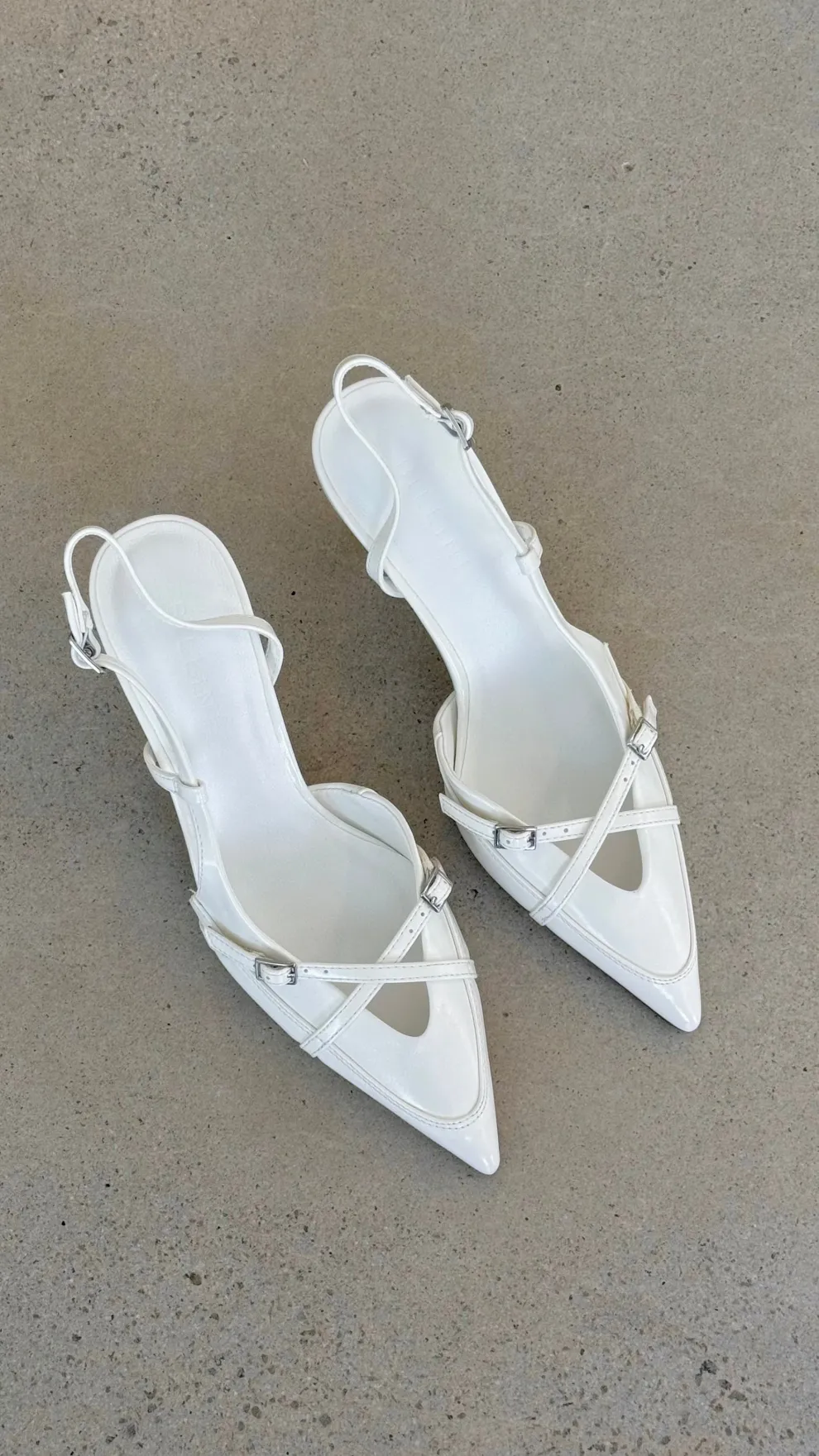 Huxly Heel - White Shine