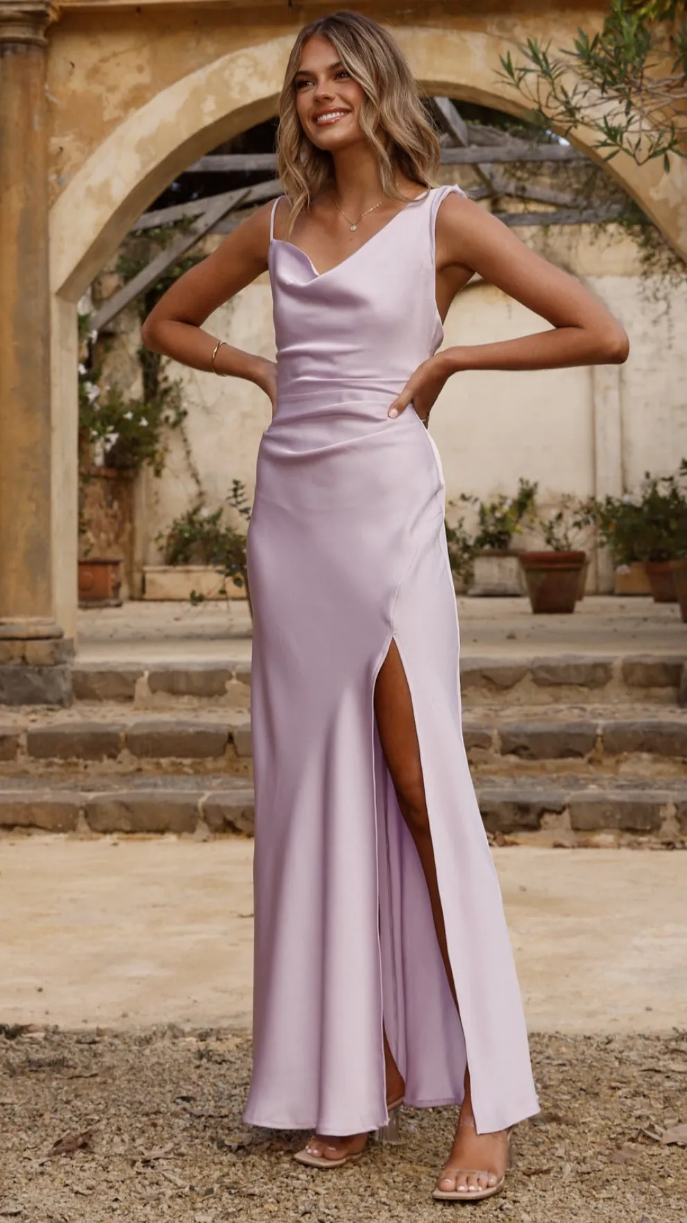 Iris Asymmetrical Maxi Dress - Lilac