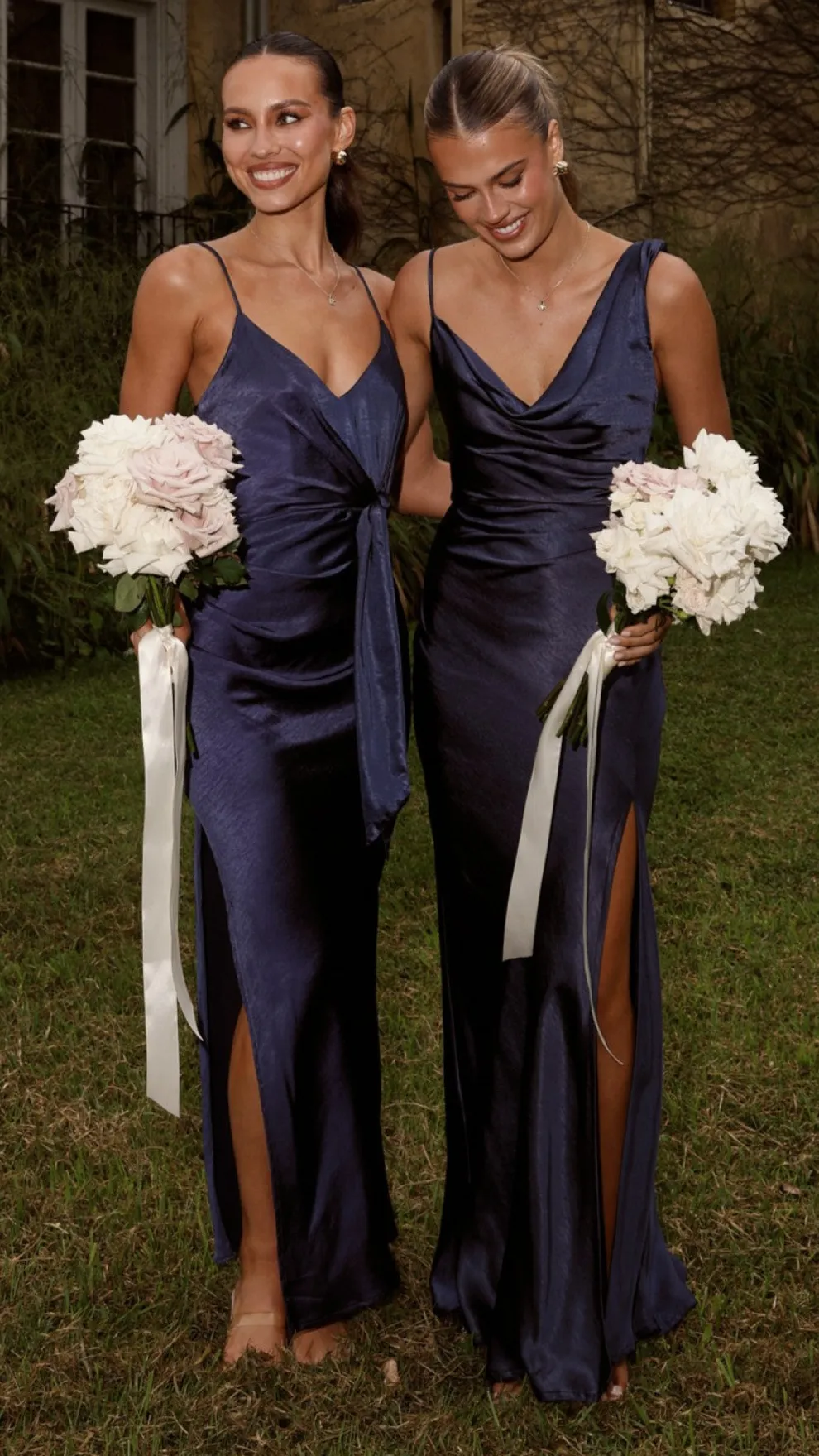 Iris Asymmetrical Maxi Dress - Navy