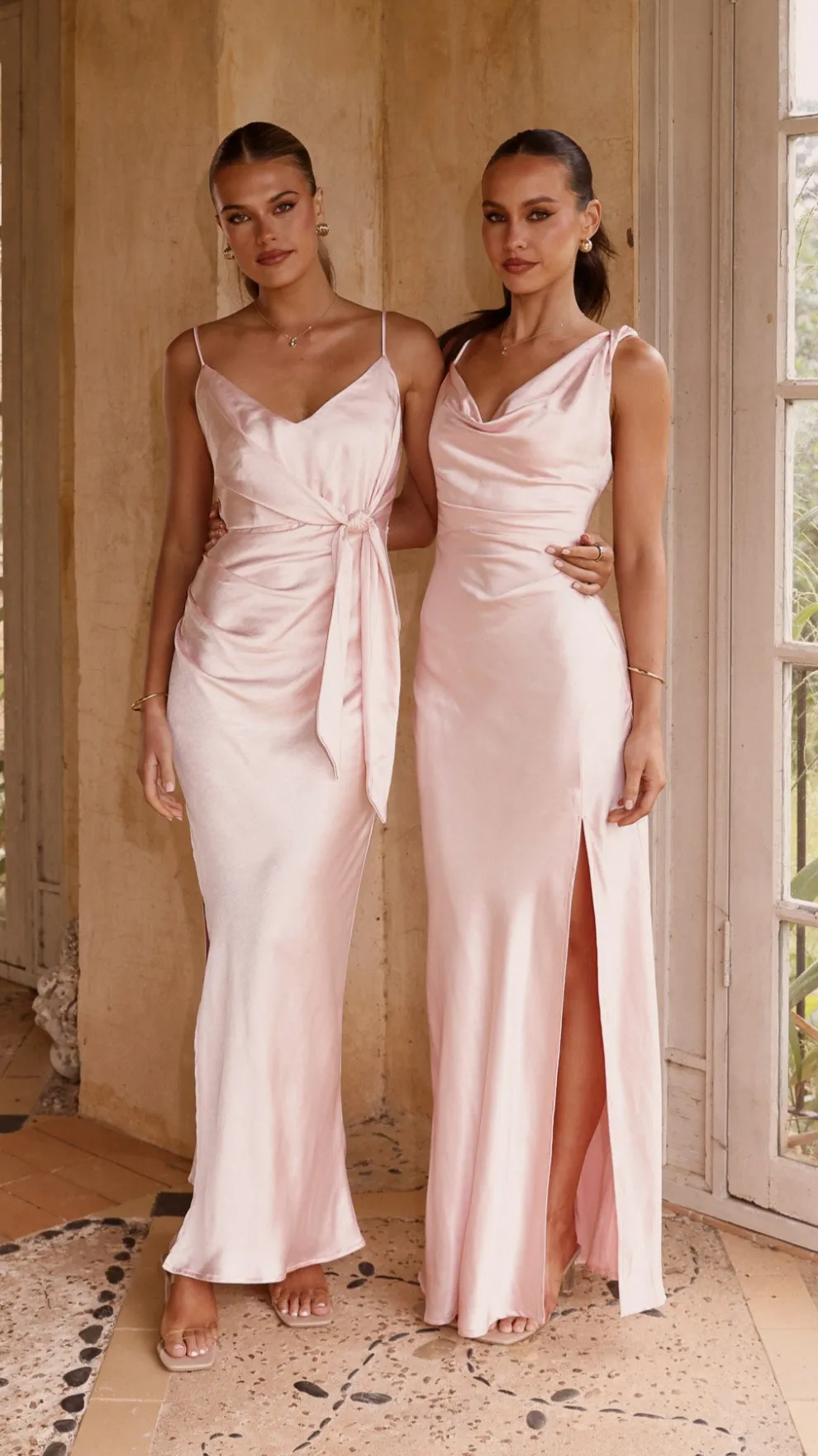 Iris Asymmetrical Maxi Dress - Pink