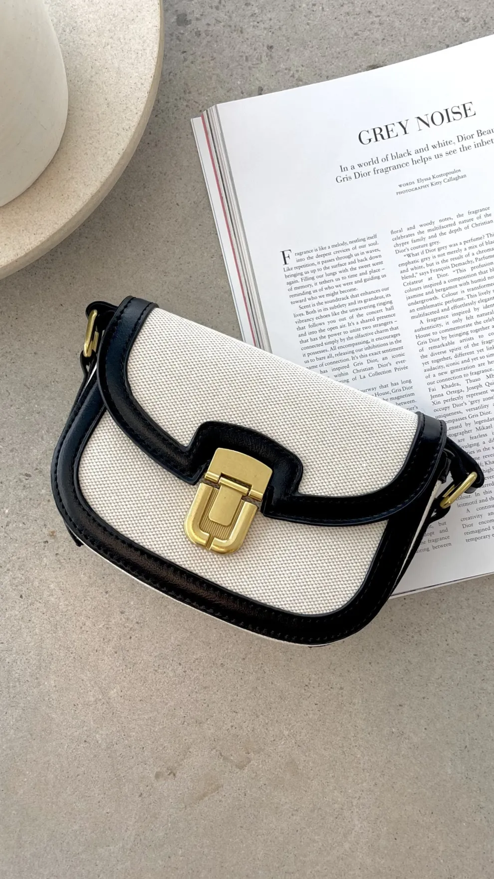 Isobel Fabric Saddle Cross Body Bag - Black