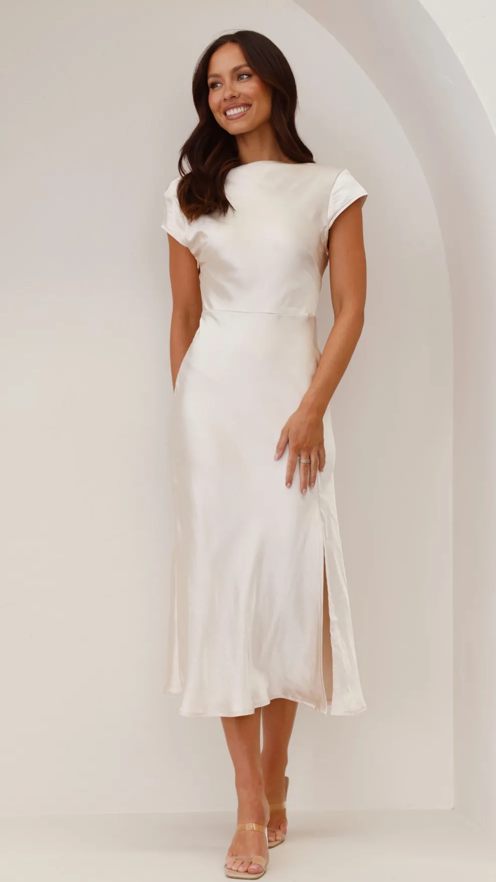 Ivana Midi Dress - Champagne