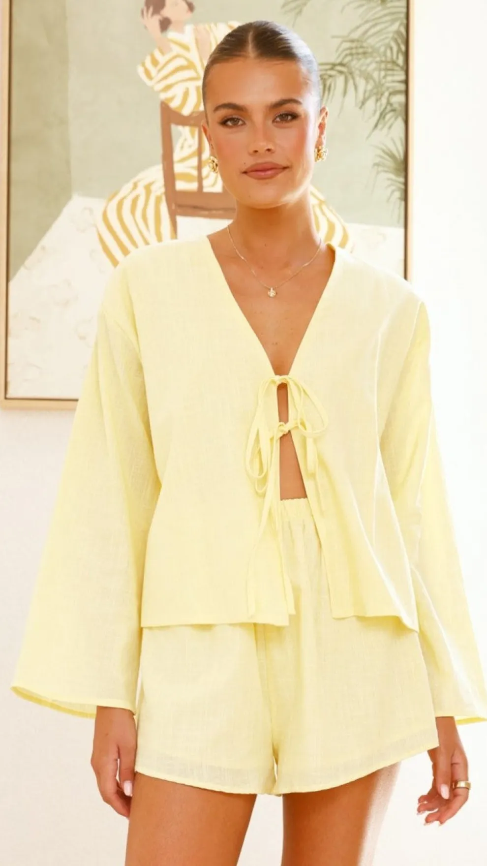 Iveena Top and Shorts Set - Yellow
