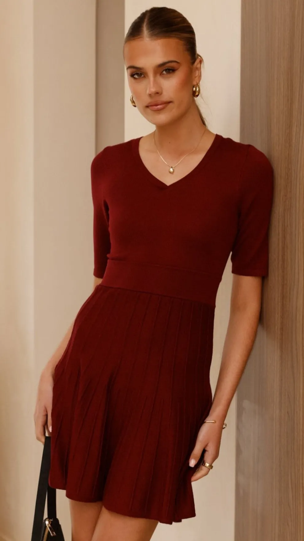 Jasmyn Mini Dress - Burgundy