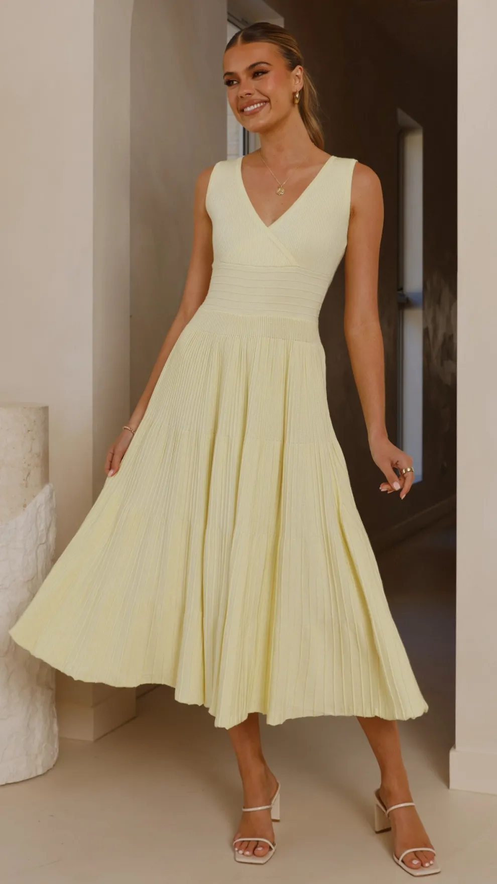 Jayde Knit Dress - Yellow