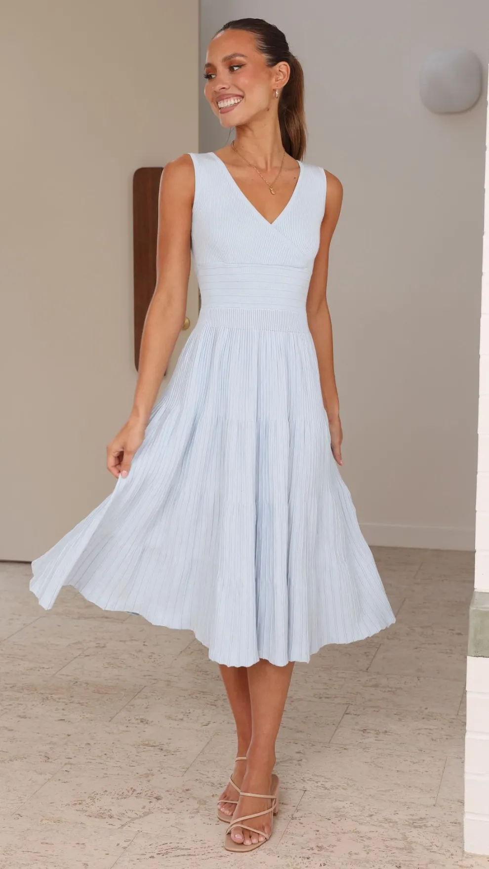 Jayde Knit Dress - Light Blue