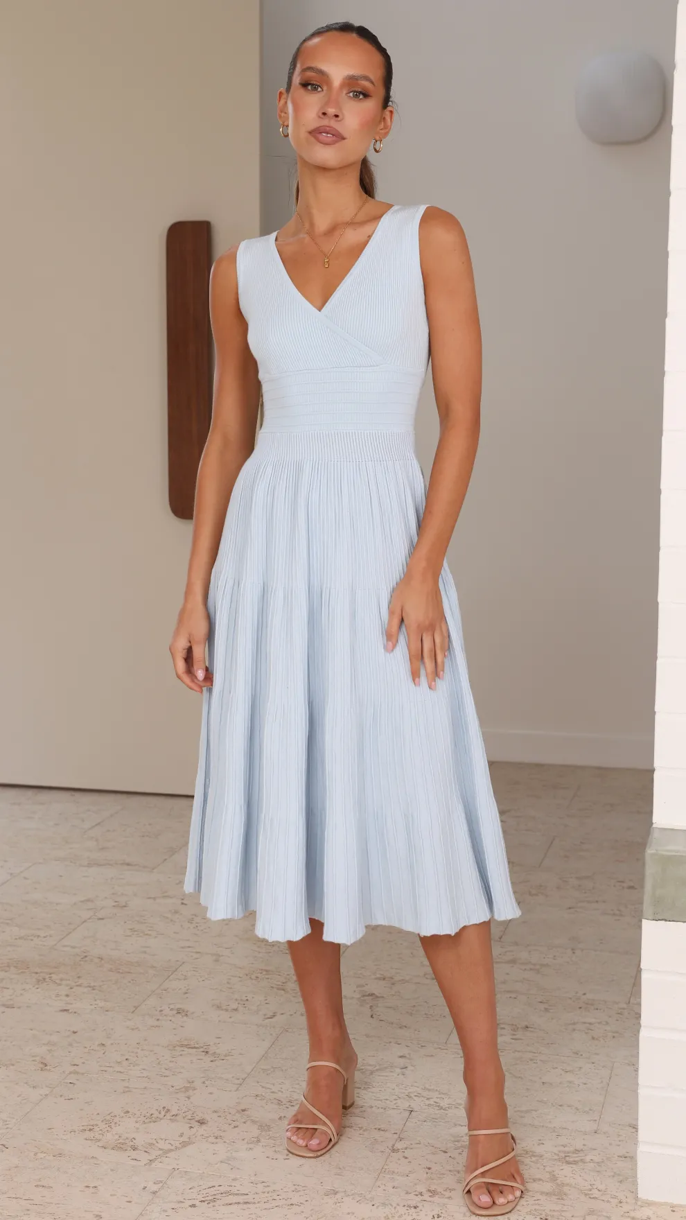 Jayde Knit Dress - Light Blue