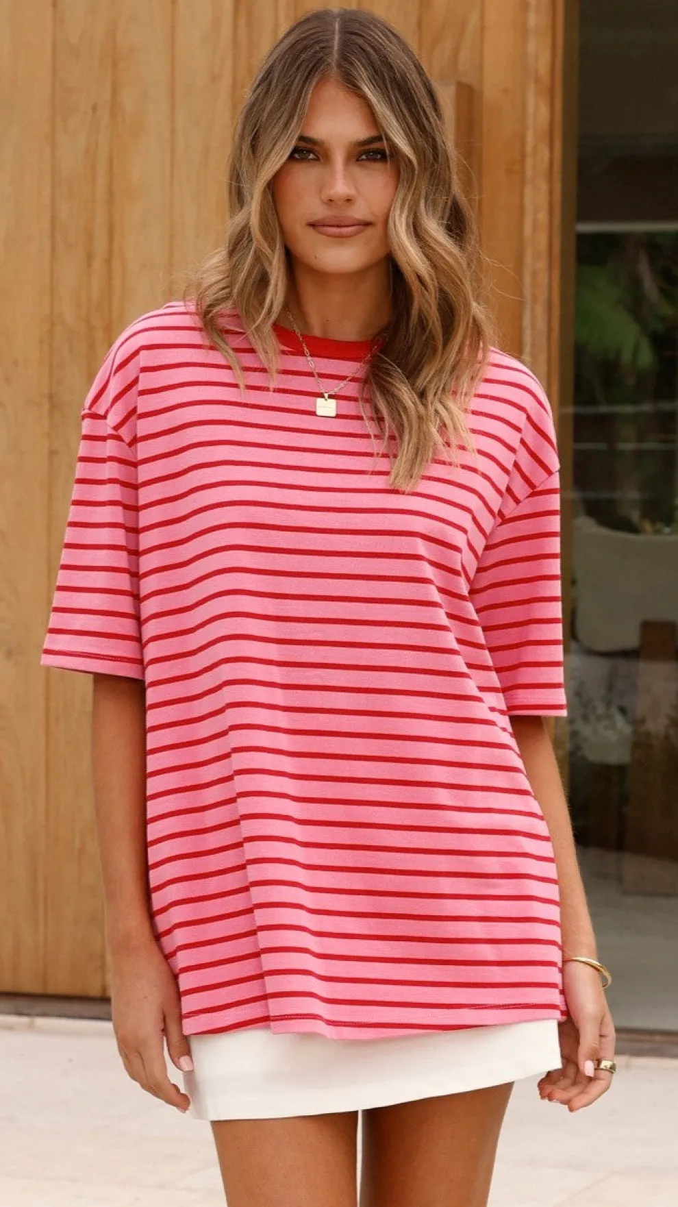 Jeto Oversized Tee - Pink/Red