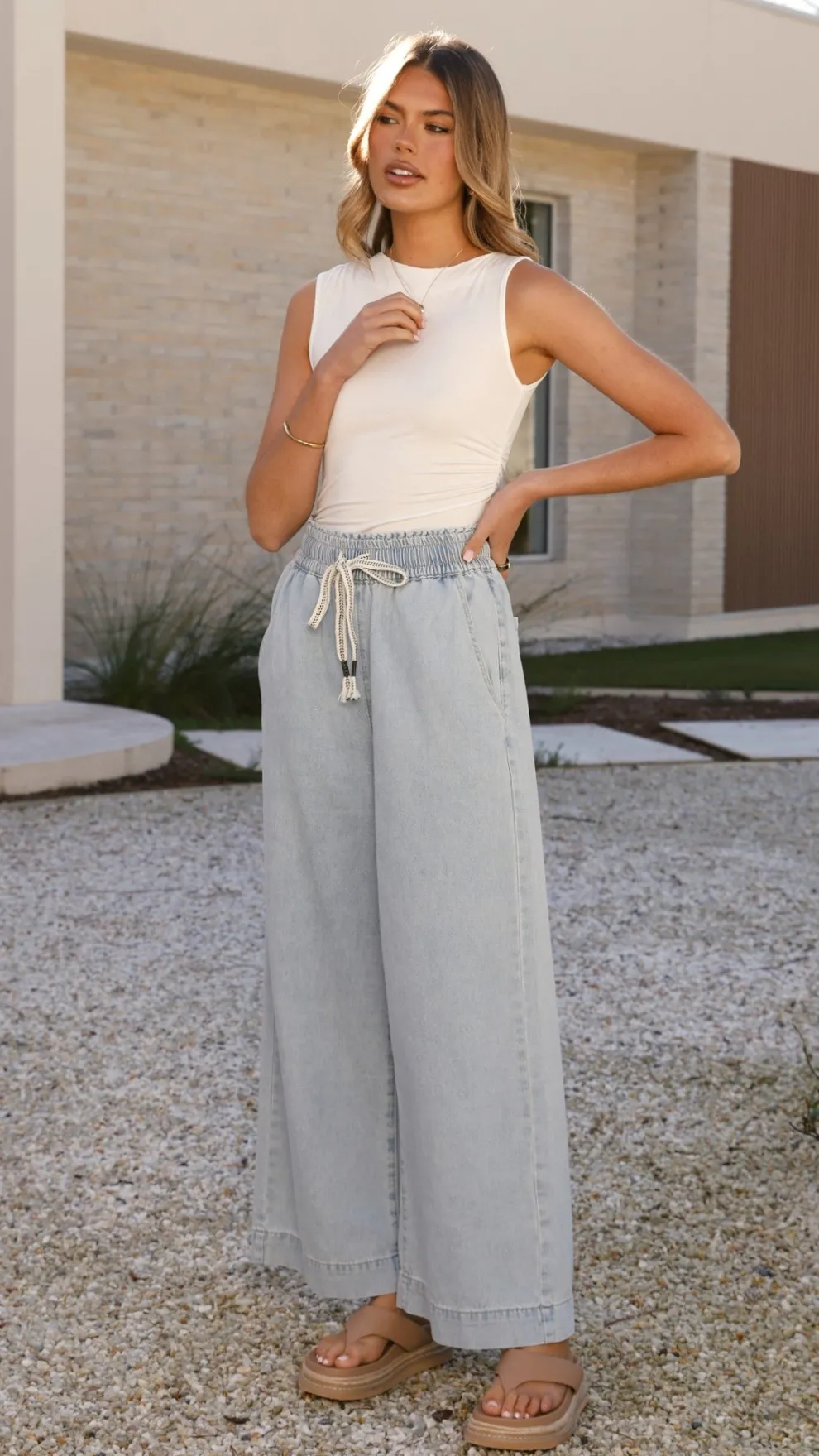 Josephine Pants - Light Blue Denim