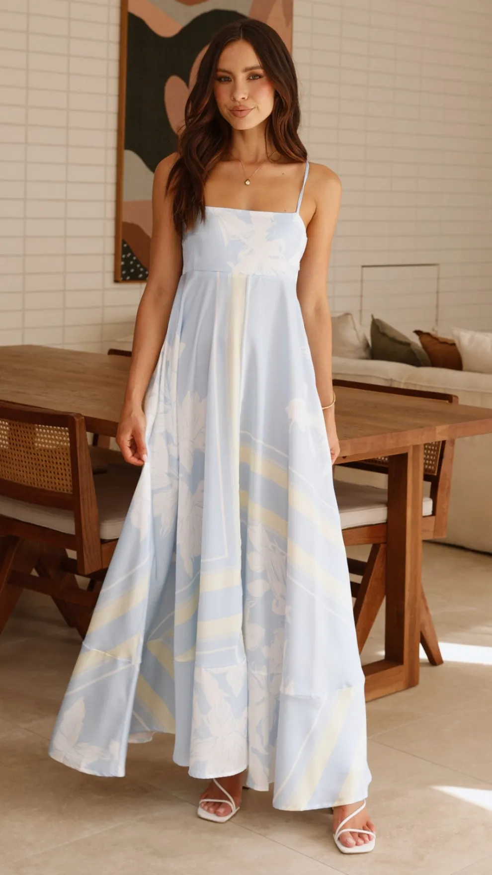 Kaethe Maxi Dress - Blue/Yellow