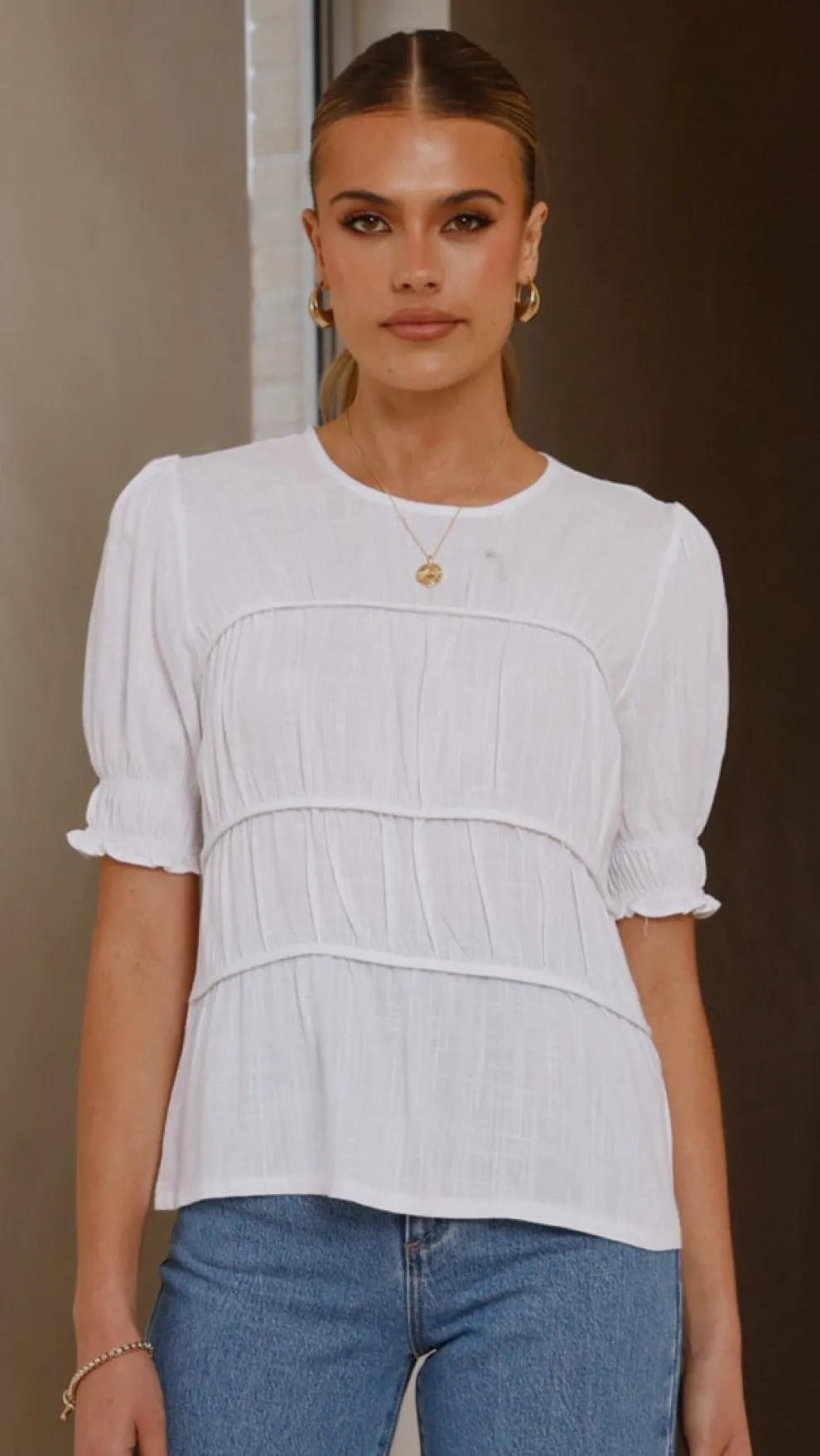 Kai Short Sleeve Top - White