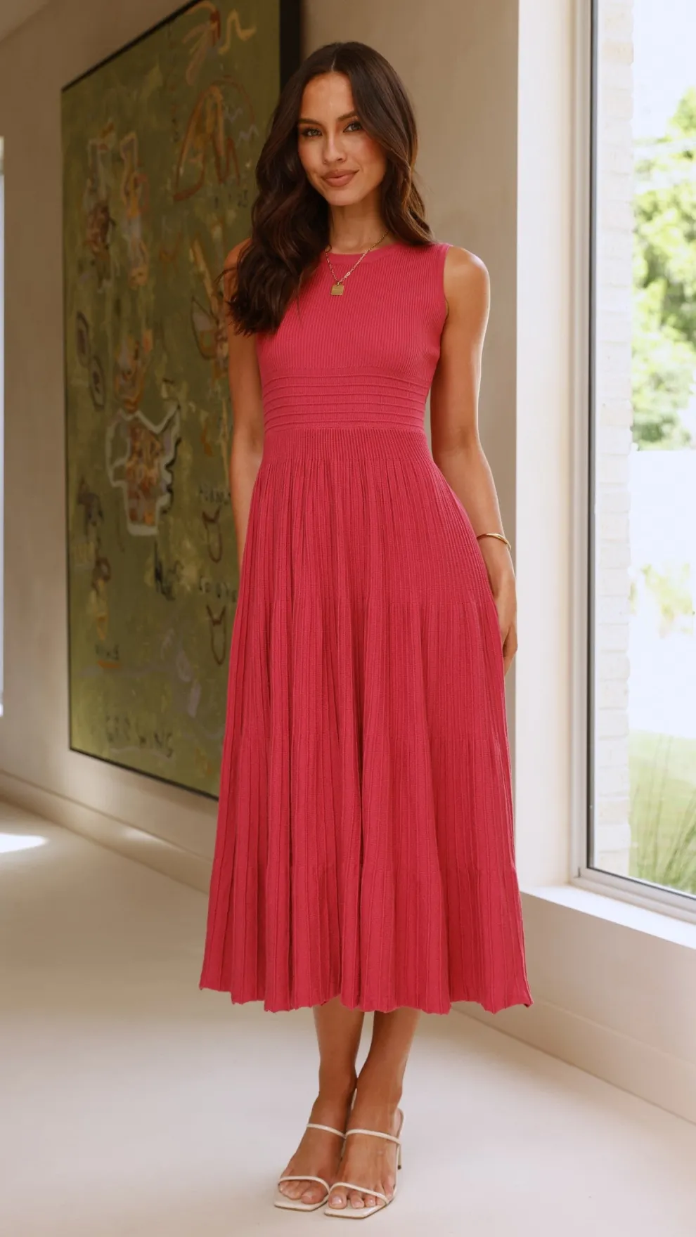 Kaida Midi Dress - Berry