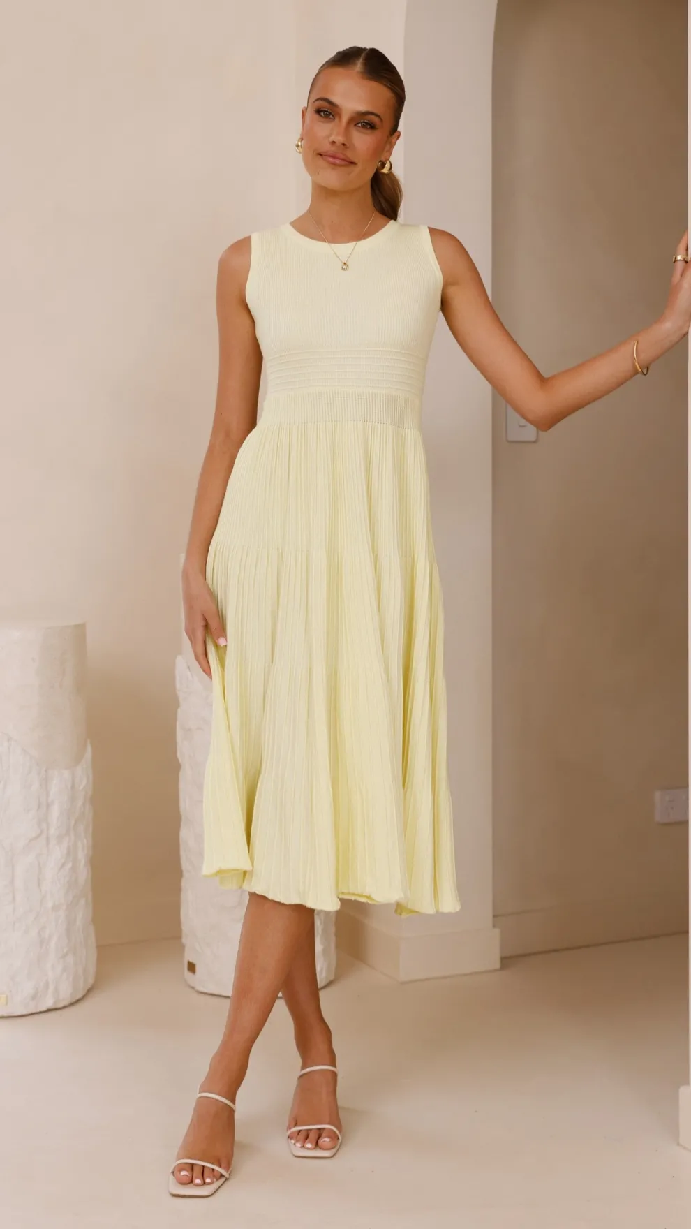 Kaida Midi Dress - Yellow