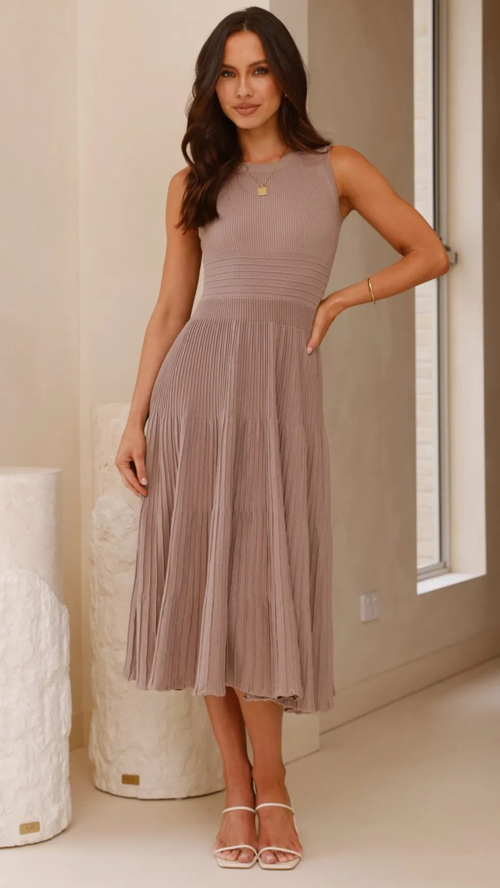 Kaida Midi Dress - Mocha