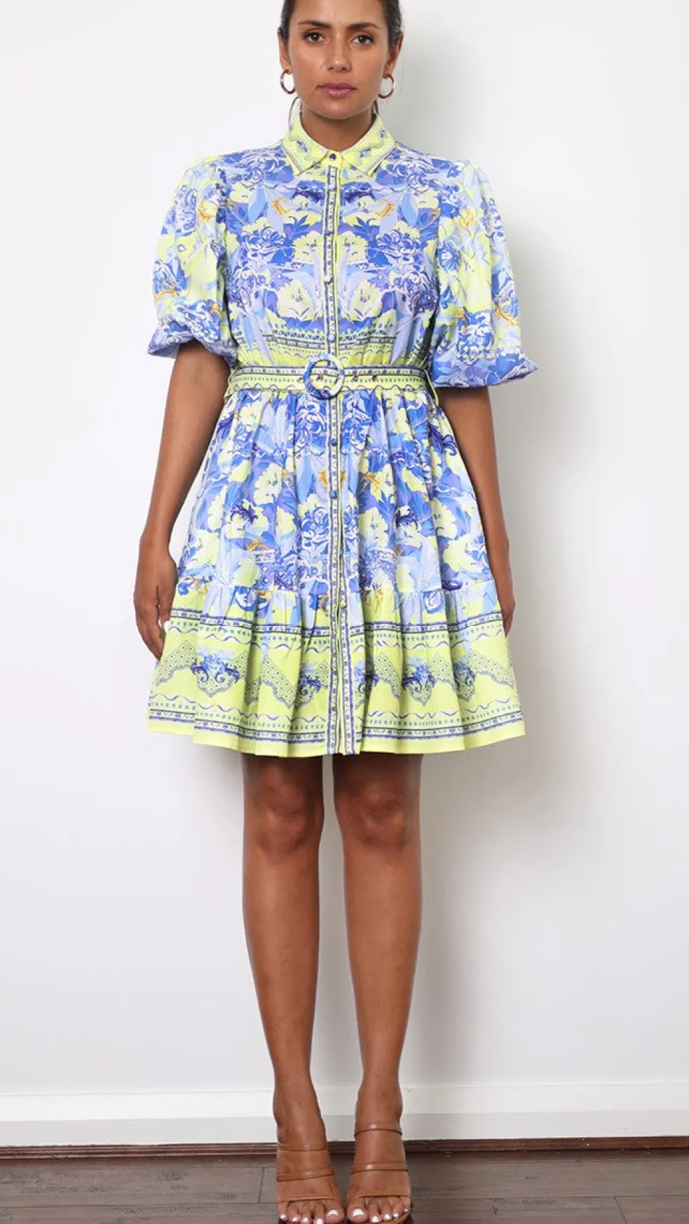 Kalliope Mini Dress - Blue/Yellow