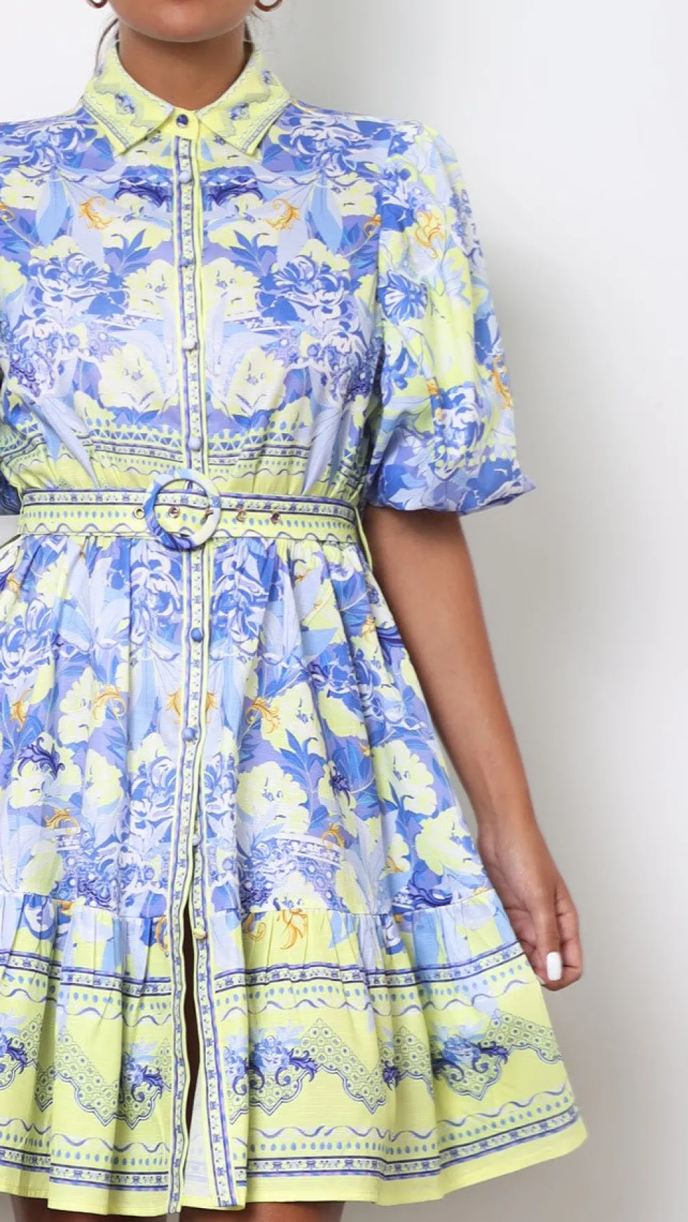 Kalliope Mini Dress - Blue/Yellow