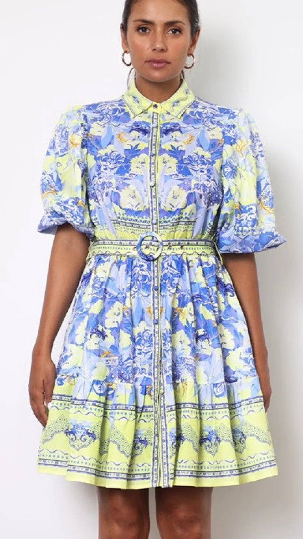 Kalliope Mini Dress - Blue/Yellow
