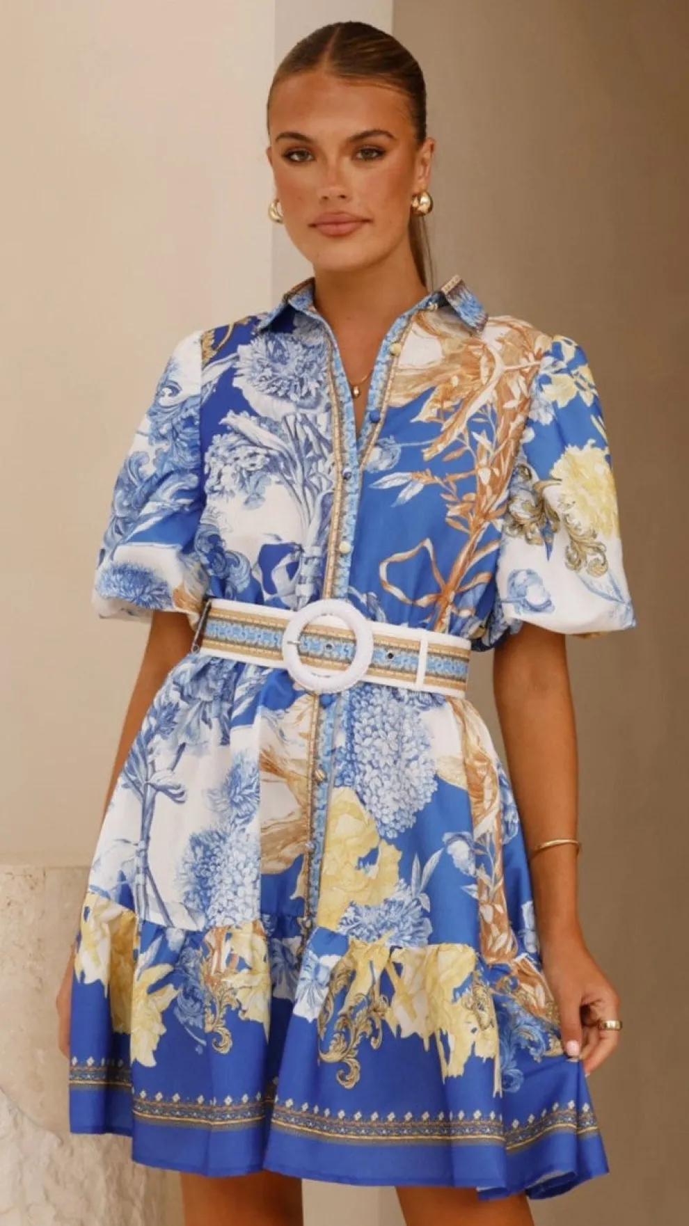 Kalliope Mini Dress - Blue Doll