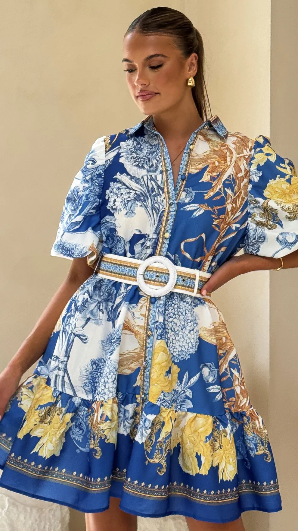 Kalliope Mini Dress - Blue Doll