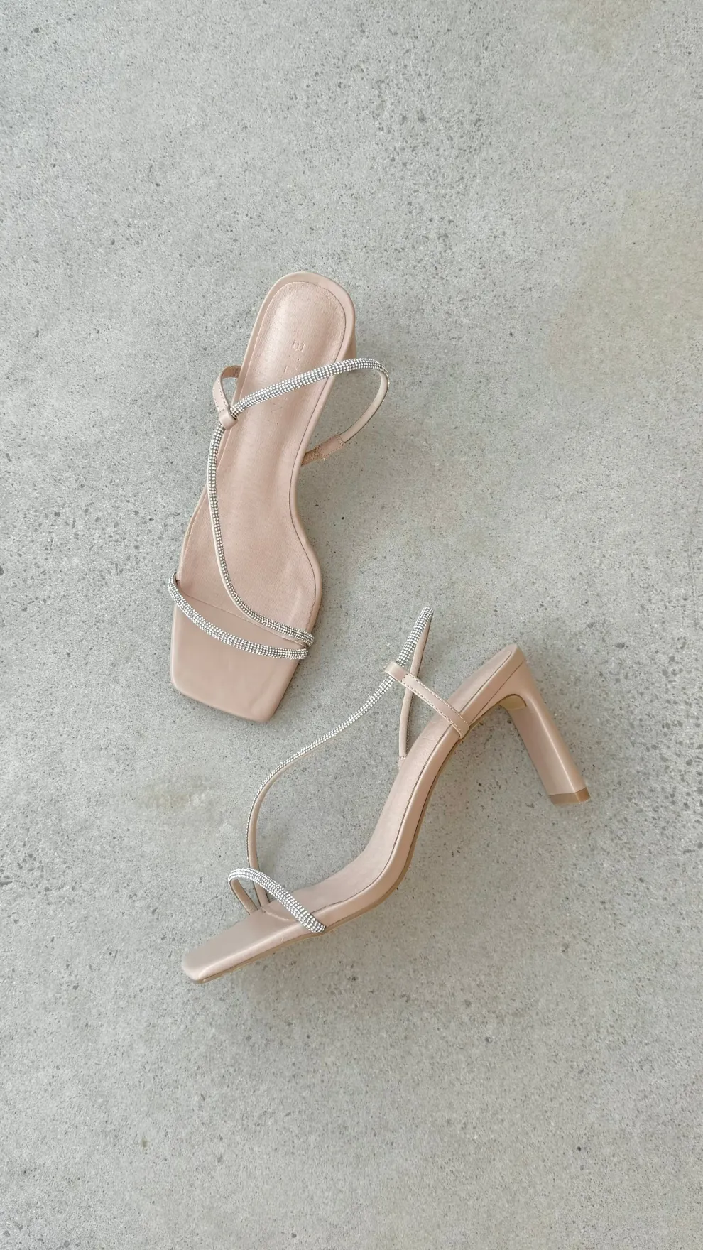 Kaye Heels - Nude Diamante