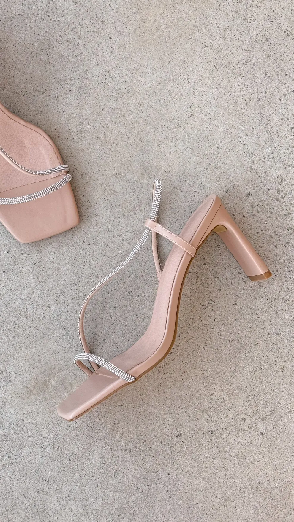 Kaye Heels - Nude Diamante