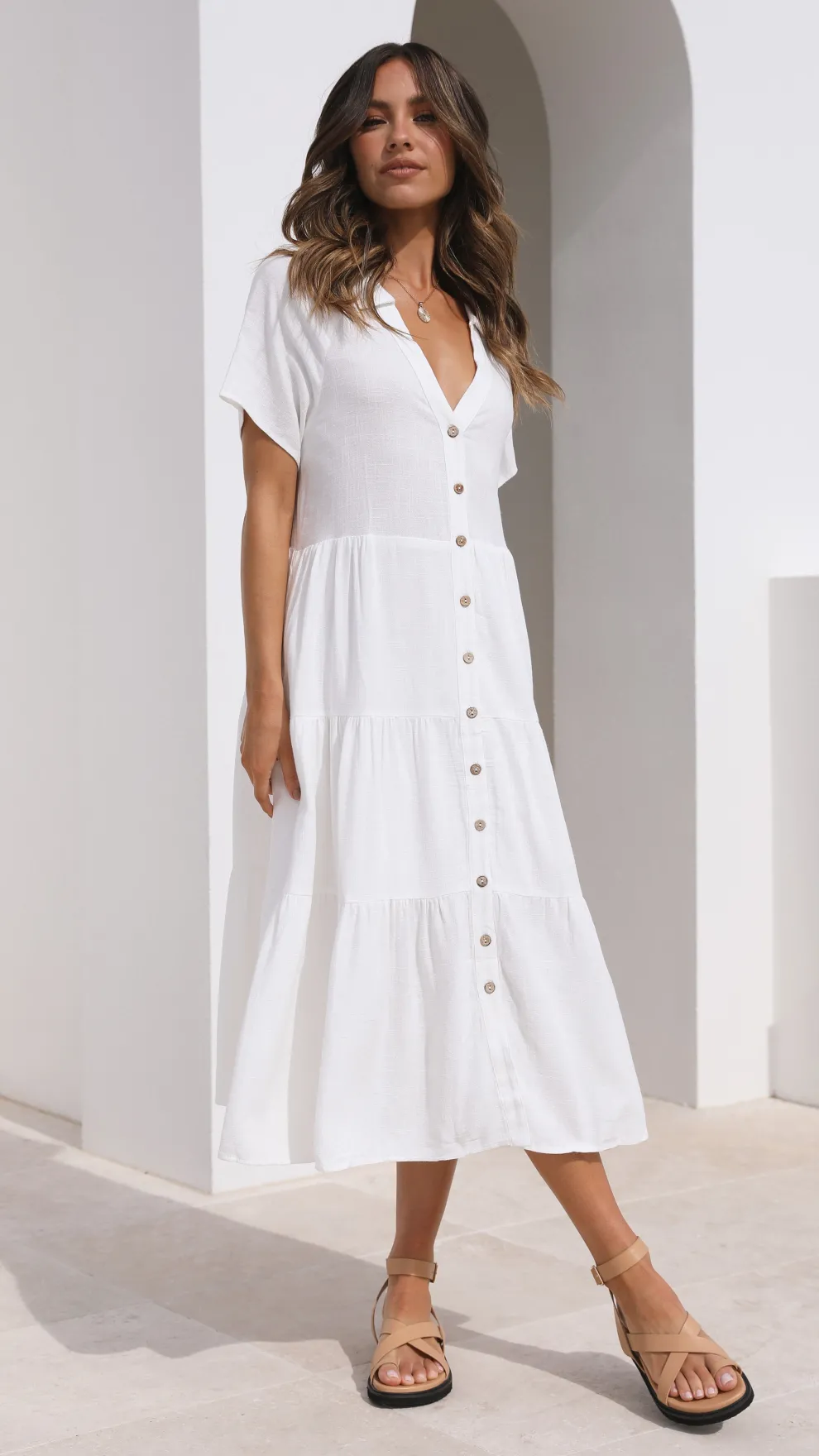 Kimberly Midi Dress - White