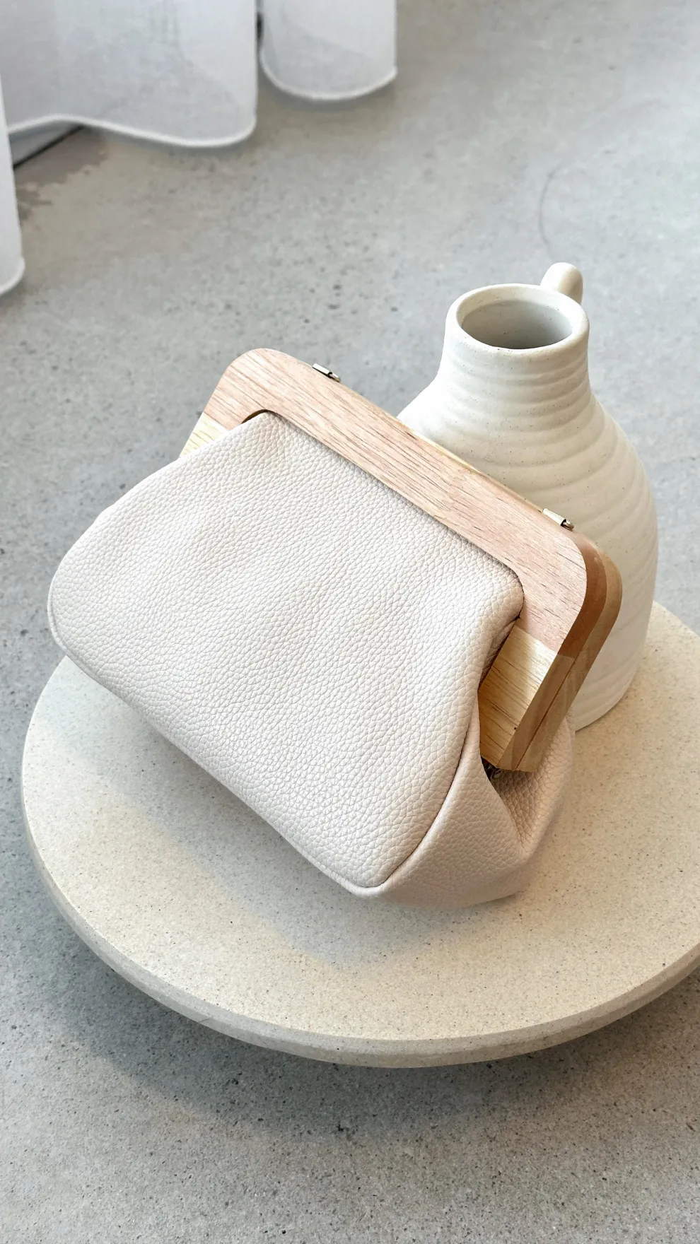 Kimmi Timber Frame Clutch - Nude