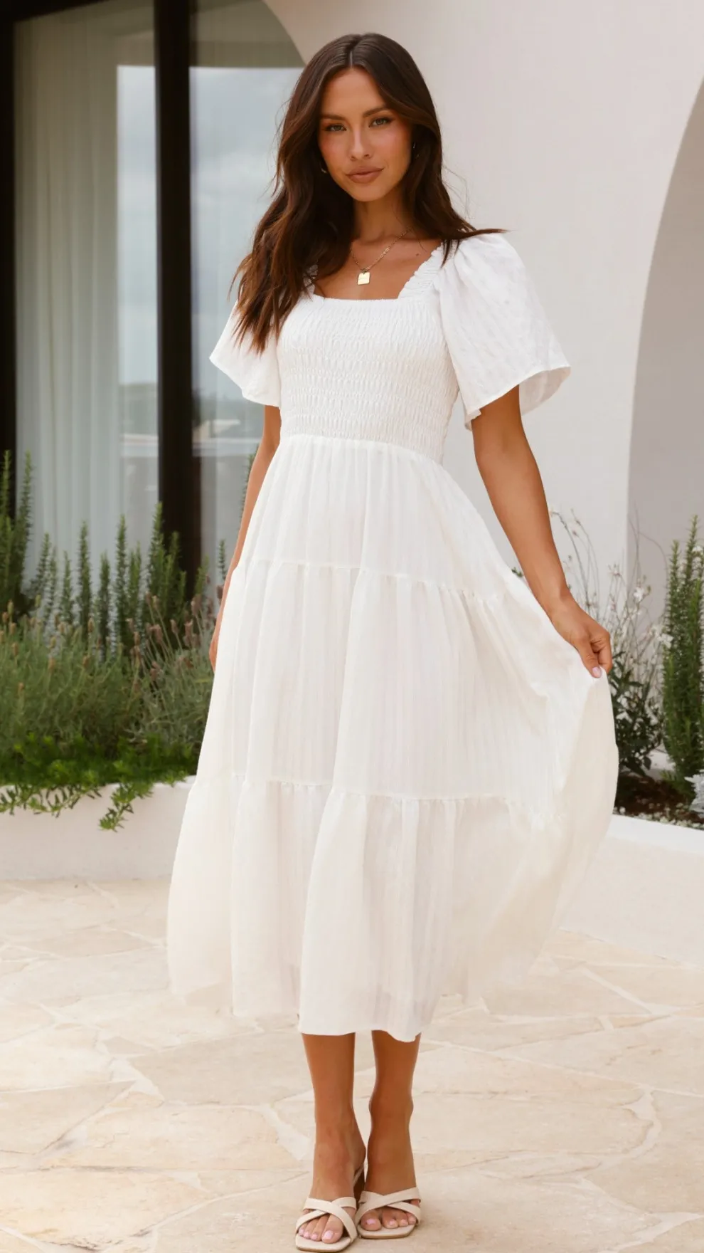 Lainey Midi Dress - White