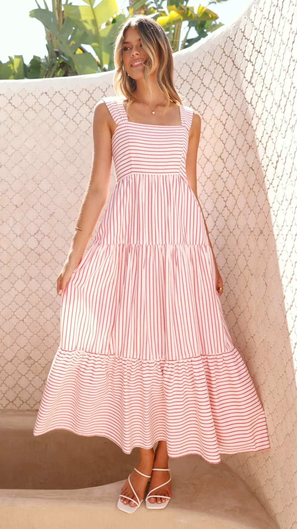 Laylah Maxi Dress - Red Stripe