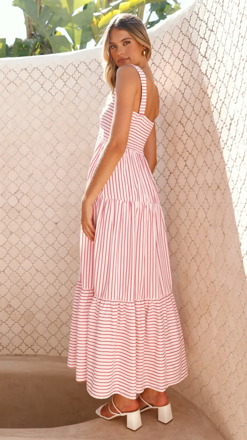 Laylah Maxi Dress - Red Stripe