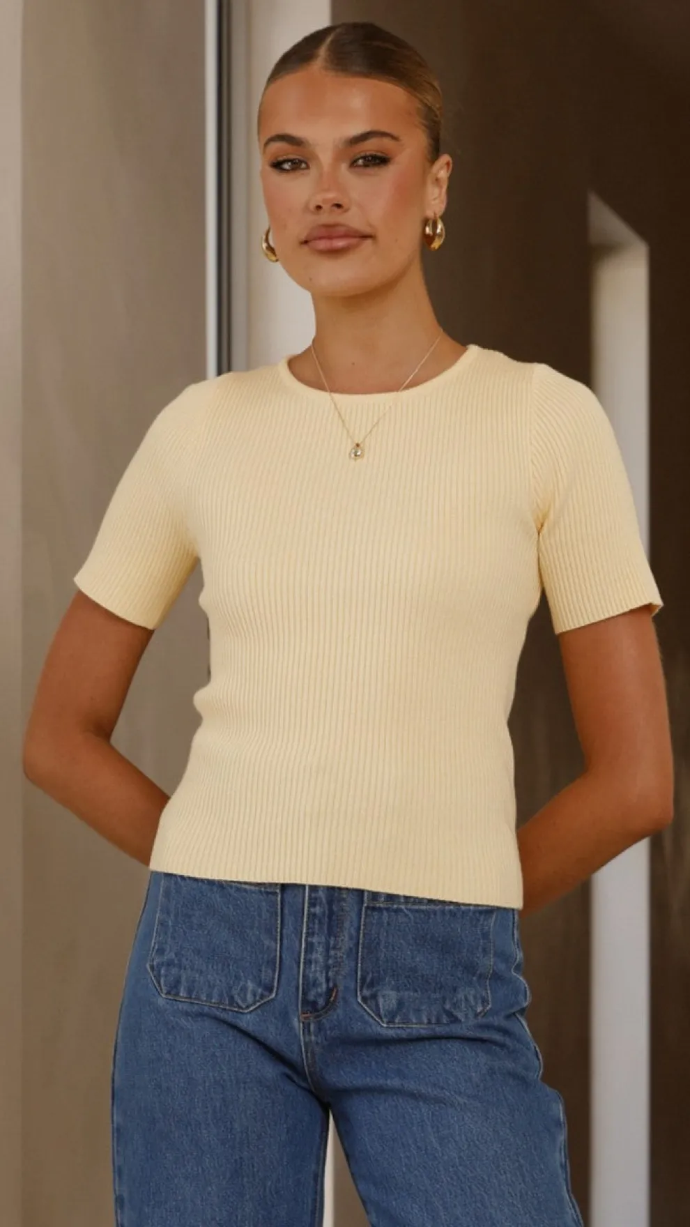 Laylin Ribbed Top - Yellow