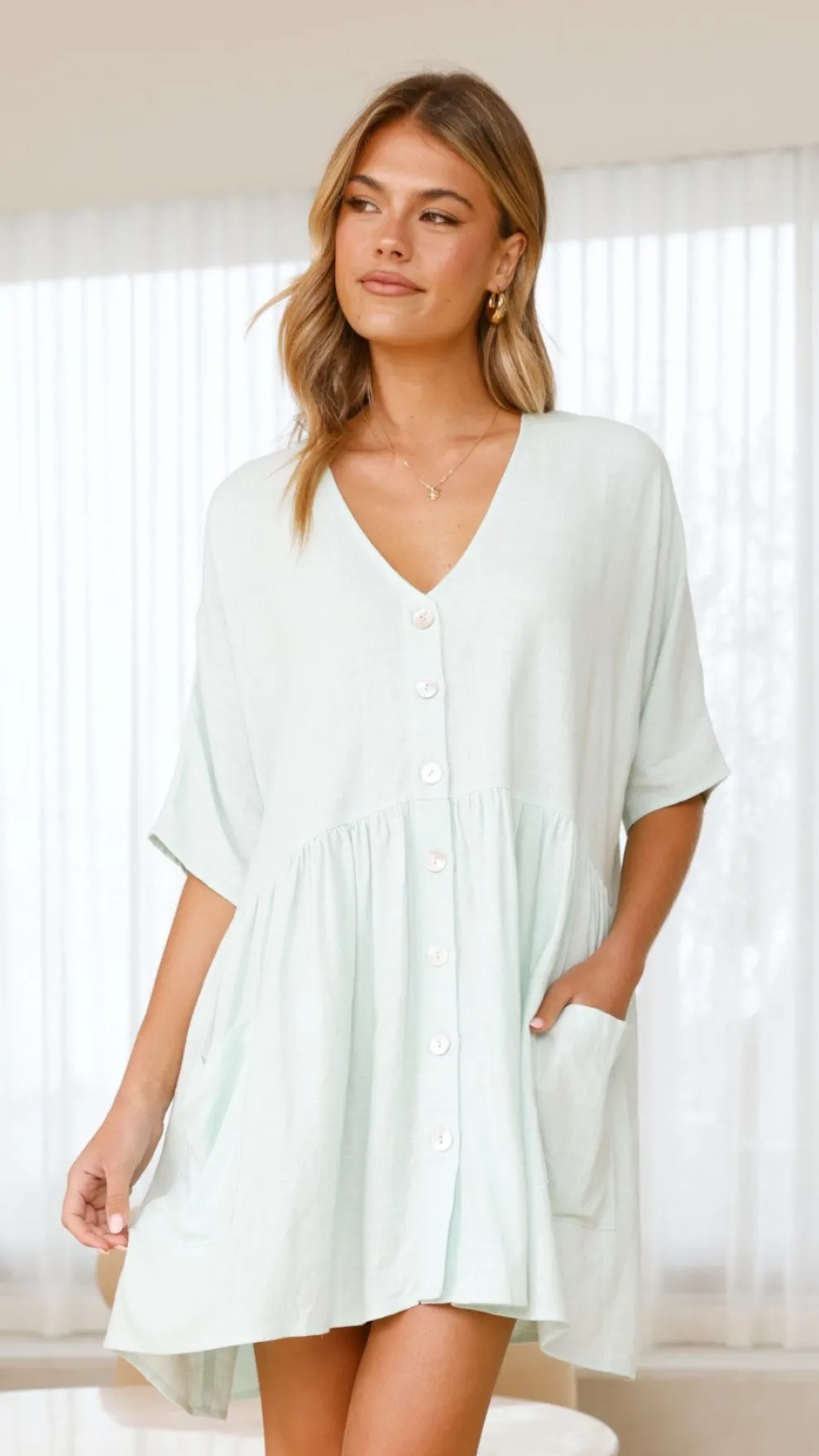 Leah Mini Dress - Mint