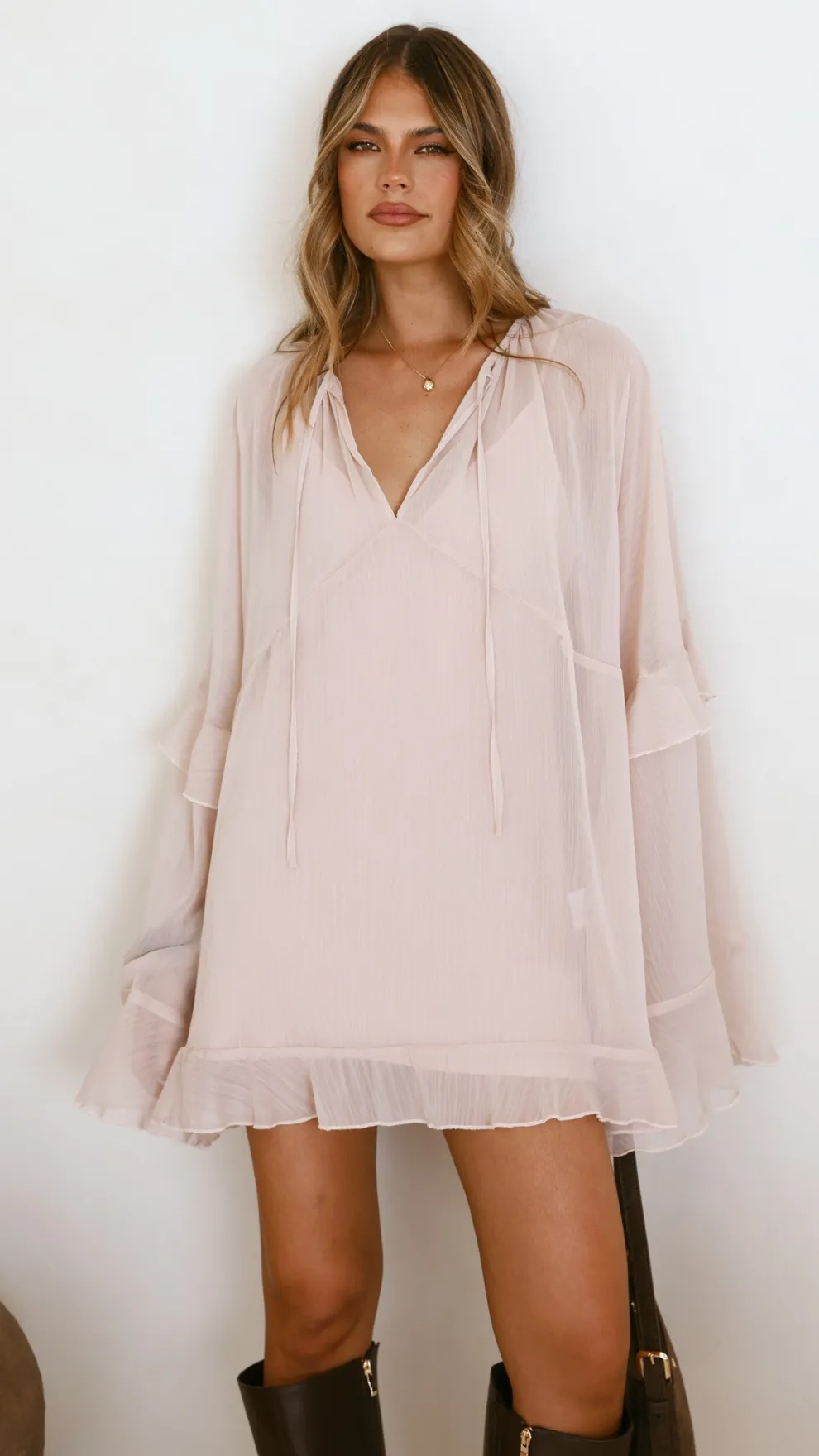 Leera Mini Dress - Nude