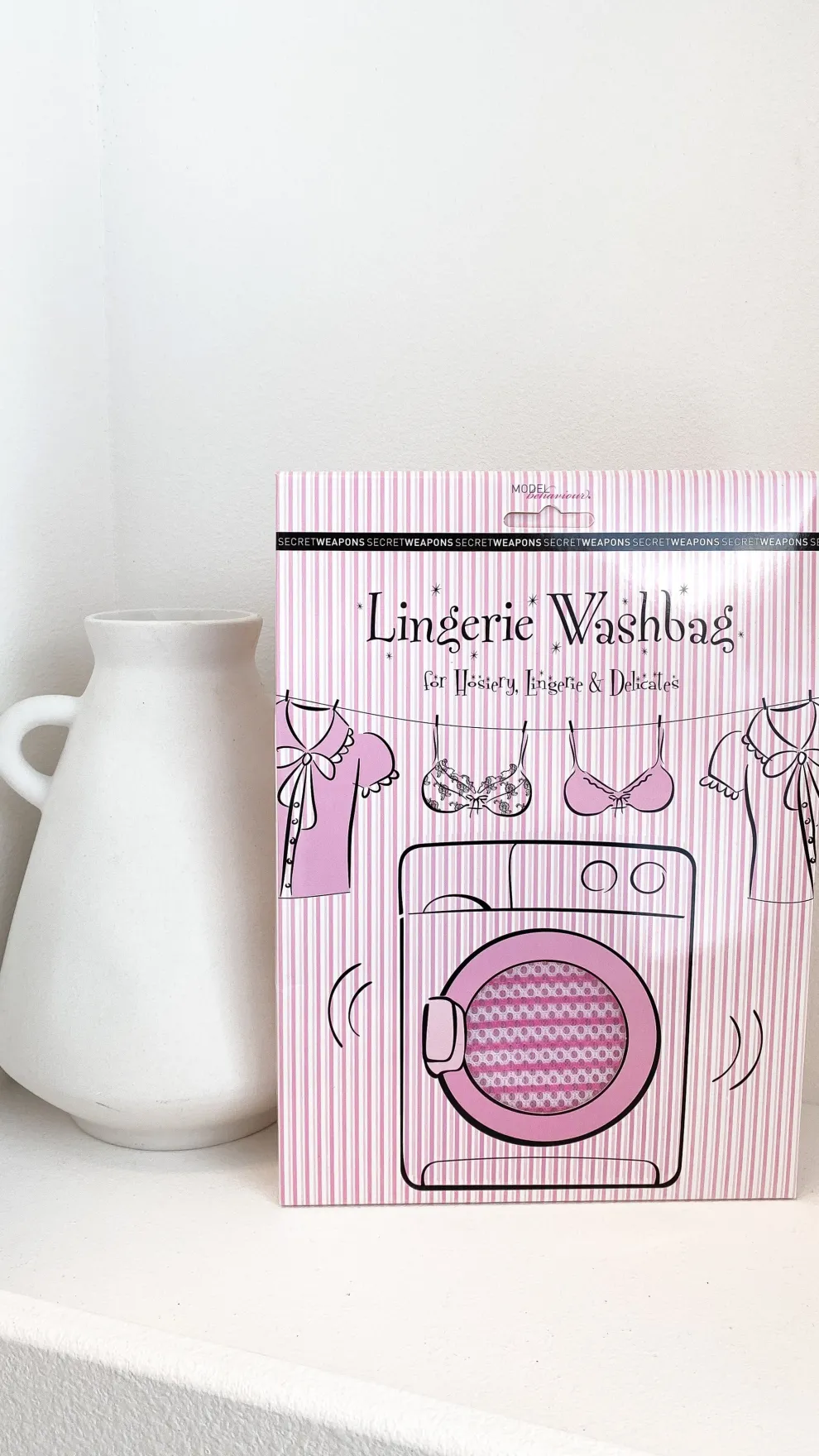 Lingerie Wash Bag - Pink/White