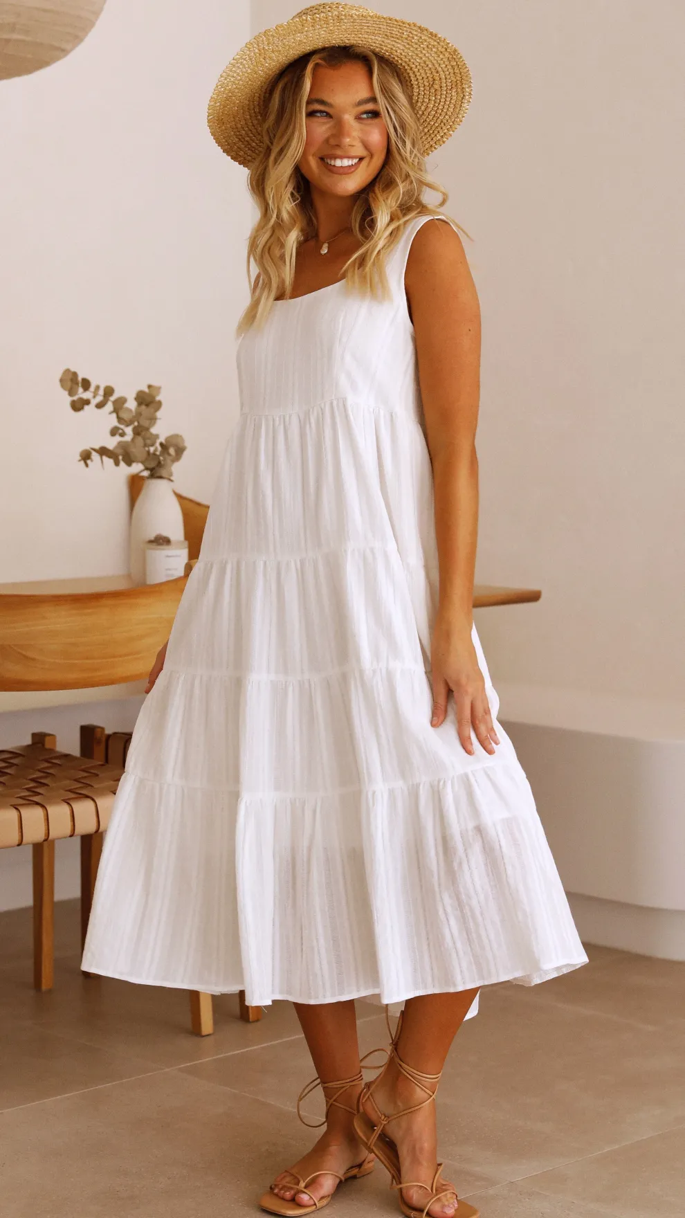 Liza Midi Dress - White