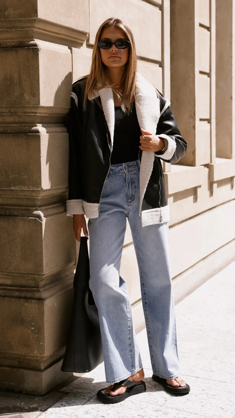 London Oversized Biker - Black