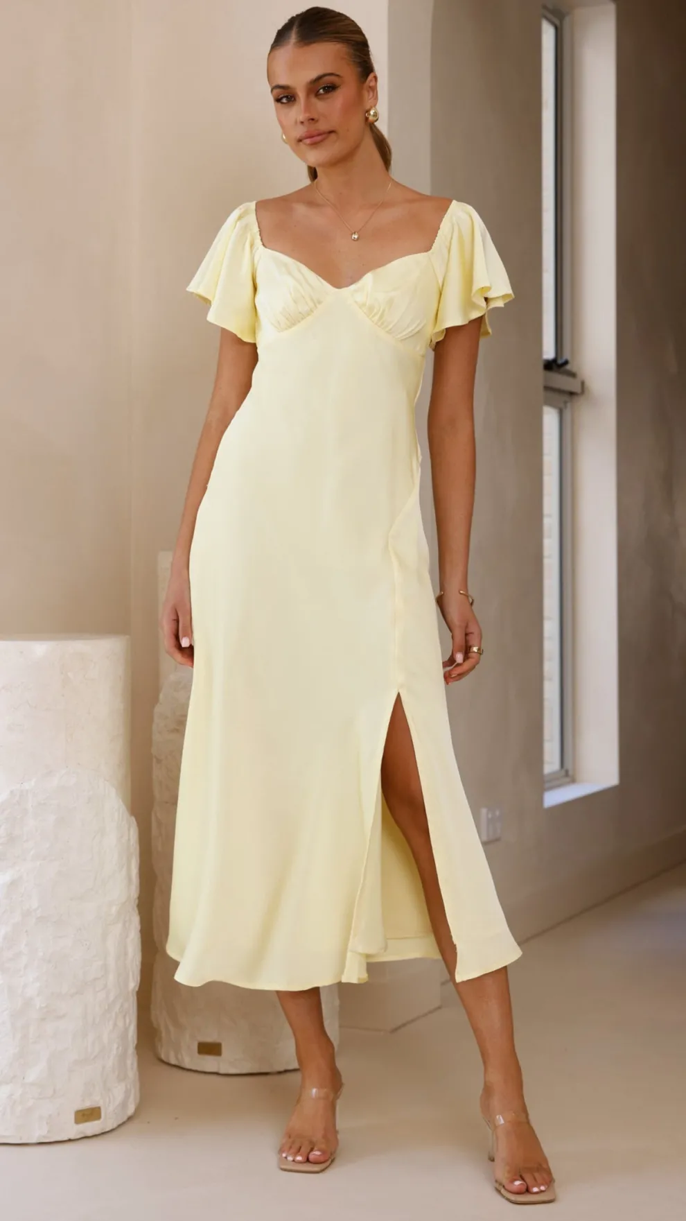 Louisa Midi Dress - Yellow