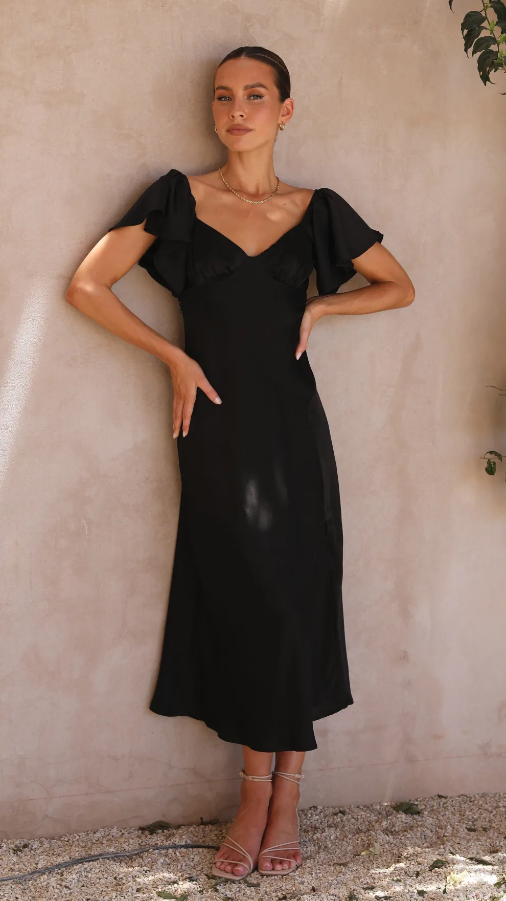 Louisa Midi Dress - Black