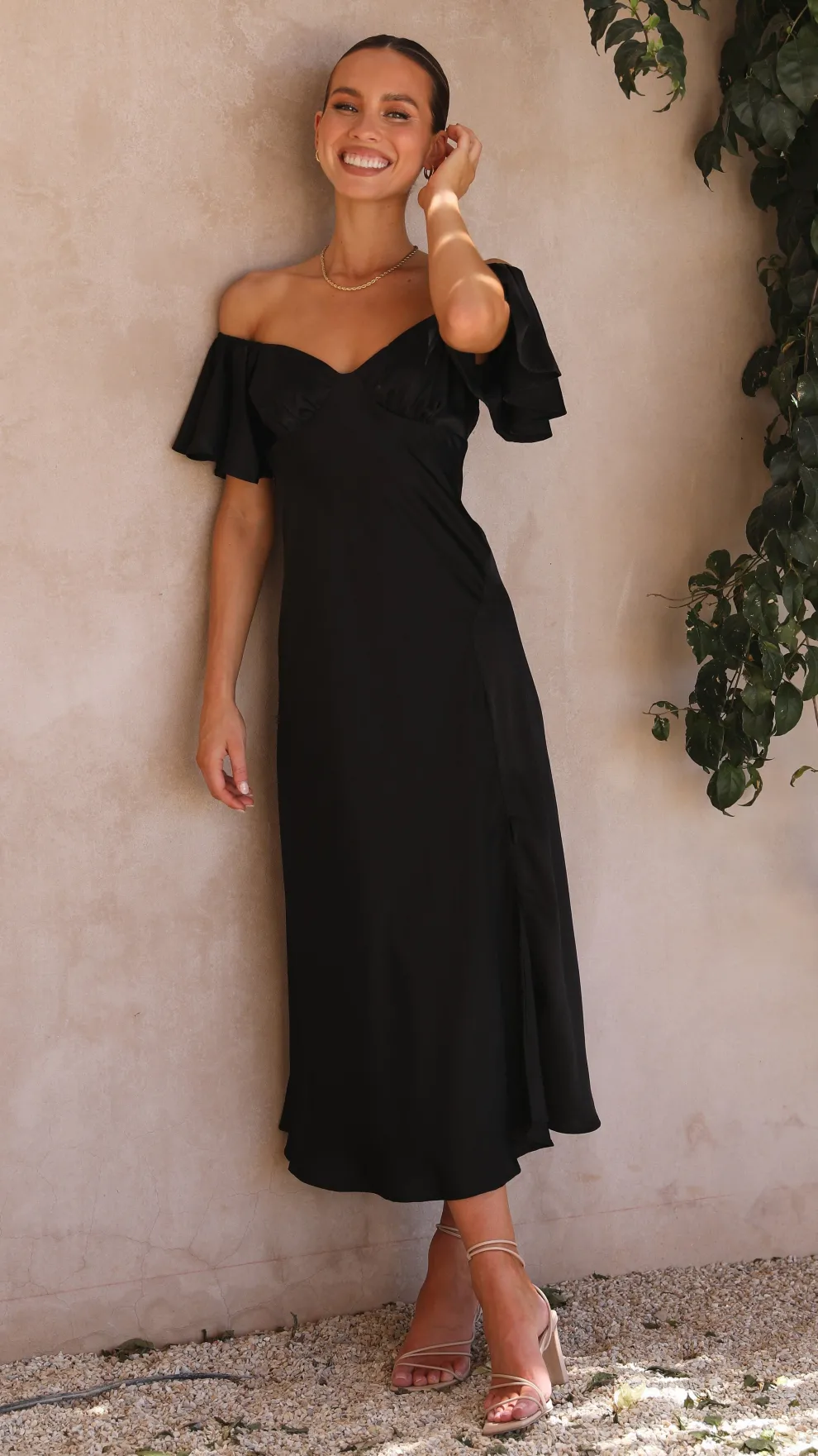 Louisa Midi Dress - Black