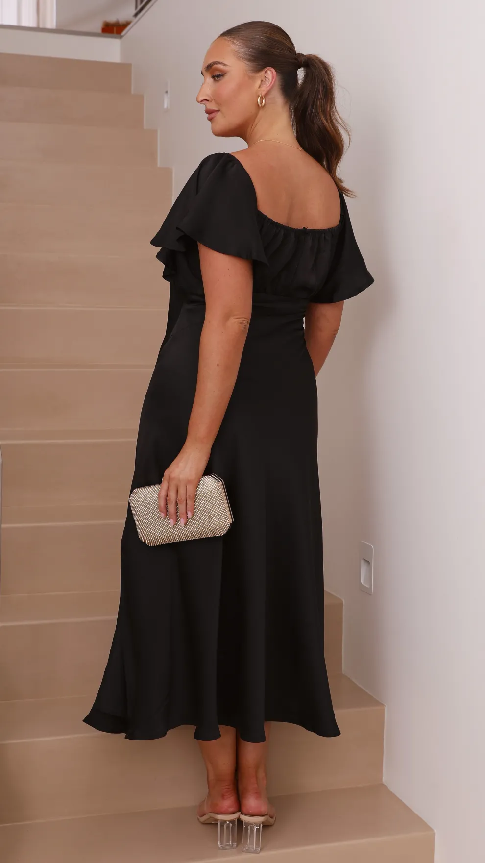 Louisa Midi Dress - Black