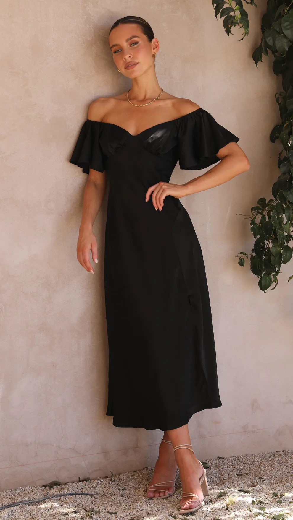 Louisa Midi Dress - Black