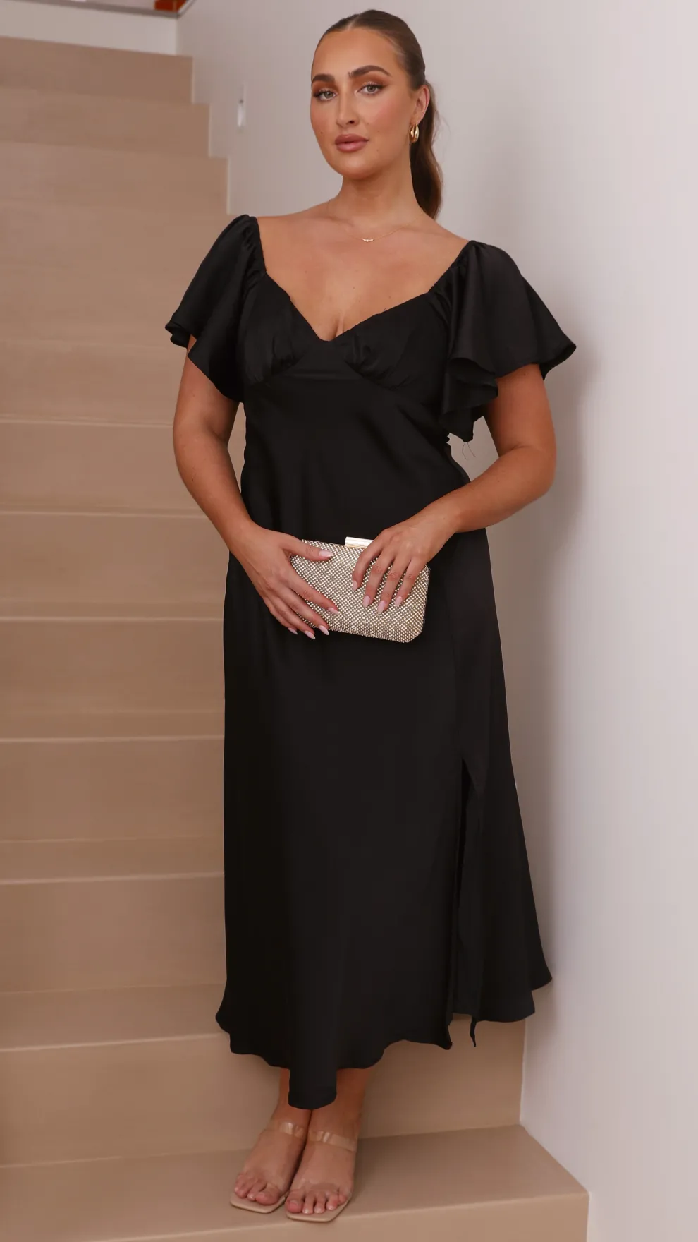 Louisa Midi Dress - Black